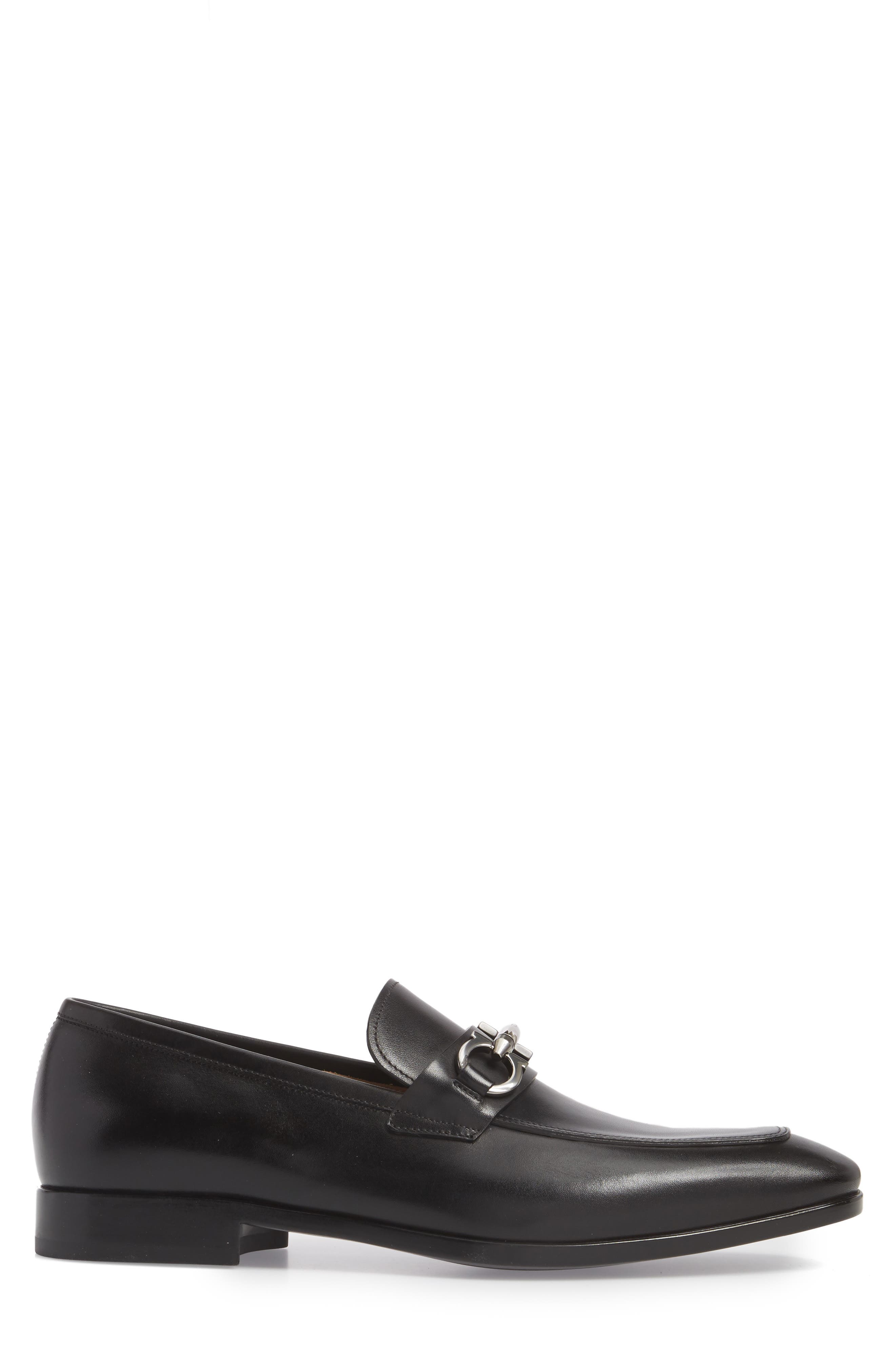 Salvatore Ferragamo Benford Rounded Bit Loafer, Alternate, color, NERO LEATHER