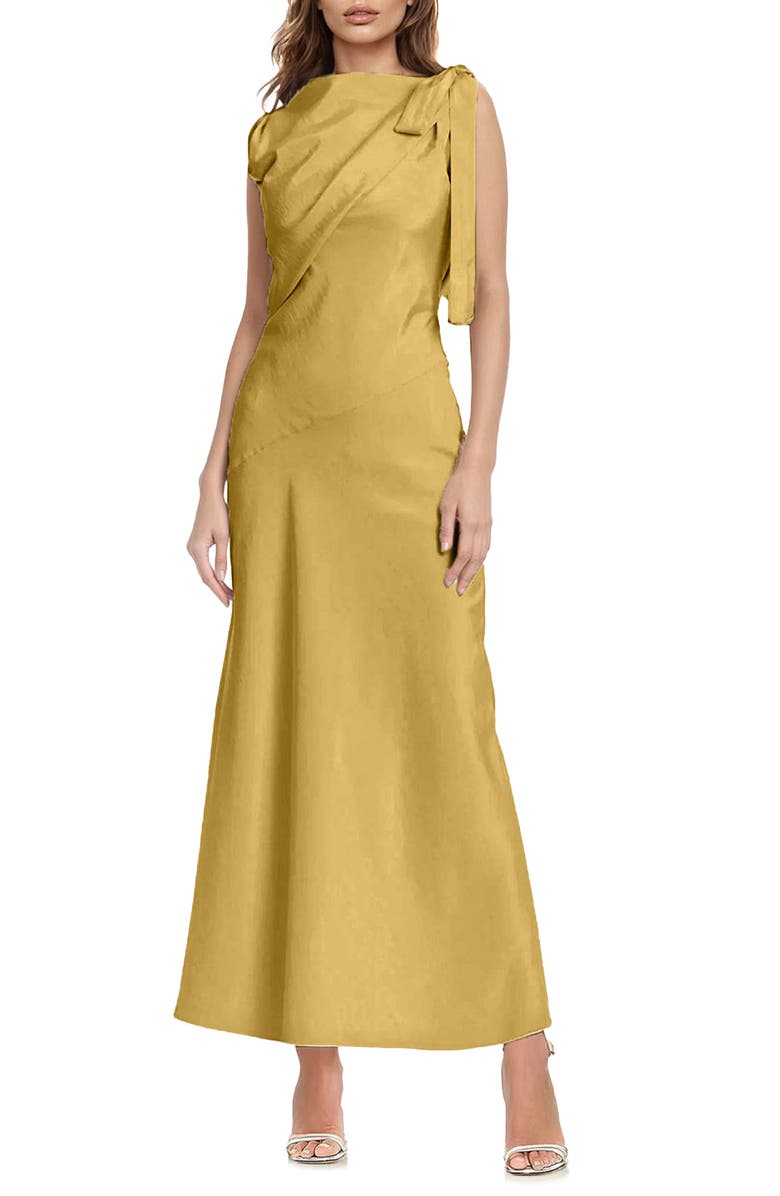 Jewel Badgley Mischka Open Back Cocktail Dress, Main, color, Gold