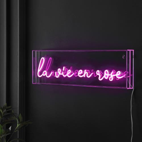 Jonathan Y La Vie En Rose Contemporary Glam Acrylic Neon Lighting In Pink
