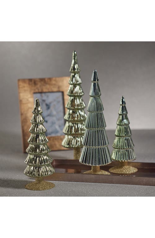 Zodax Set Of 2 Dembe Glass Tree Figurines In Green