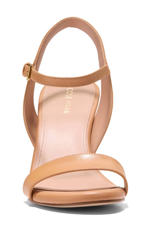 Cole Haan Josie Wedge Sandal In Biscuit Leather/stripe Raffia