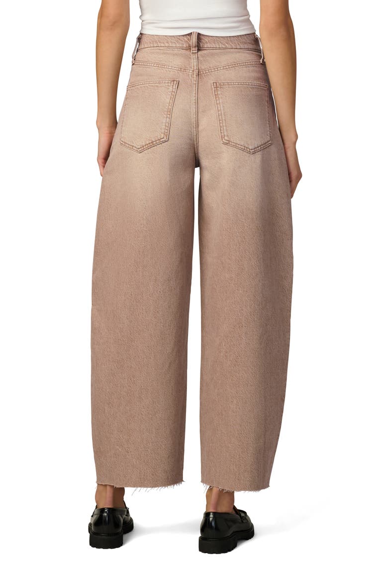 The Billie Raw Hem Crop Barrel Jeans, Alternate, color, WASHED TANNIN