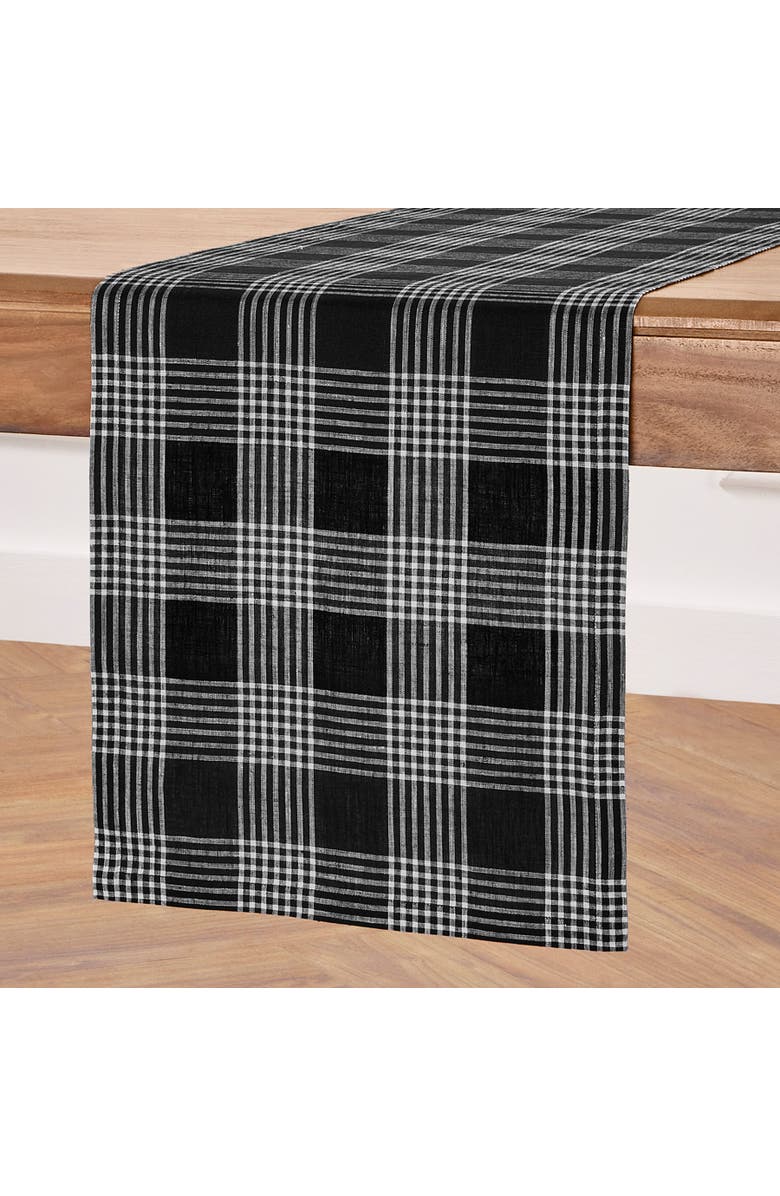 Solino Home Linen Table Runner for Dining Table, Holiday and Everyday Table Decor - Glen Check, Alternate, color, 