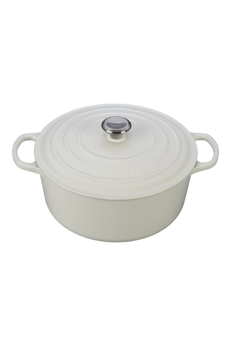 Signature 9-Quart Round Enamel Cast Iron French/Dutch Oven, Main, color, WHITE