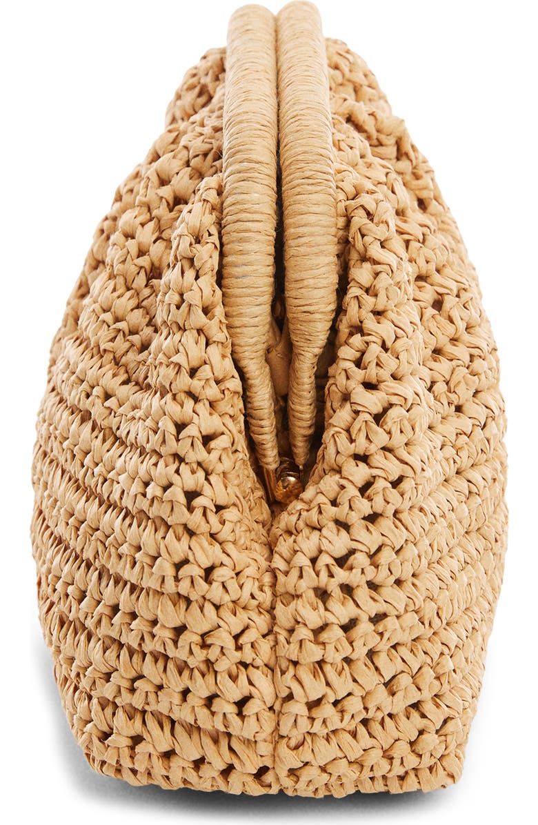MANGO Amalfi Crochet Straw Clutch, Alternate, color,