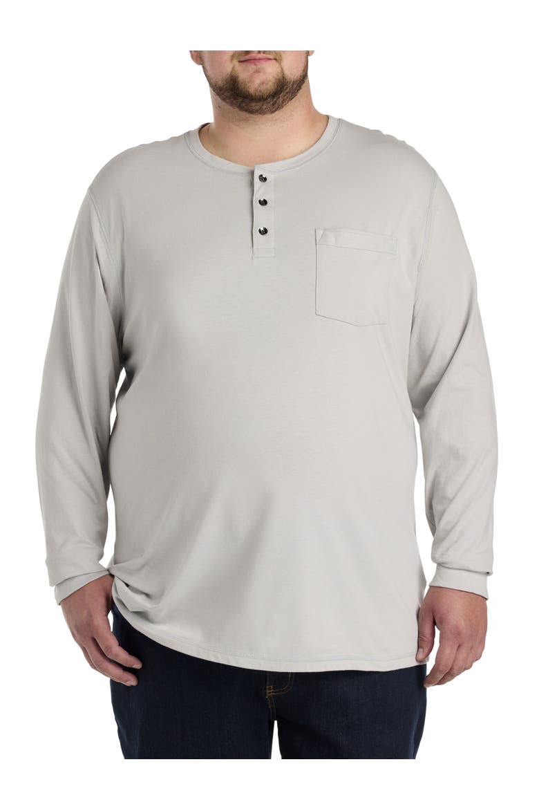 Big & Tall Long-Sleeve Jersey Henley Shirt, Main, color, HARBOR MIST