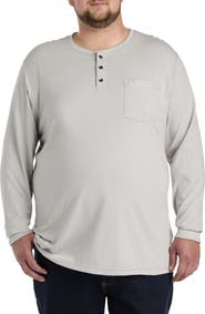 Harbor Bay by DXL Big & Tall Long-Sleeve Jersey Henley Shirt