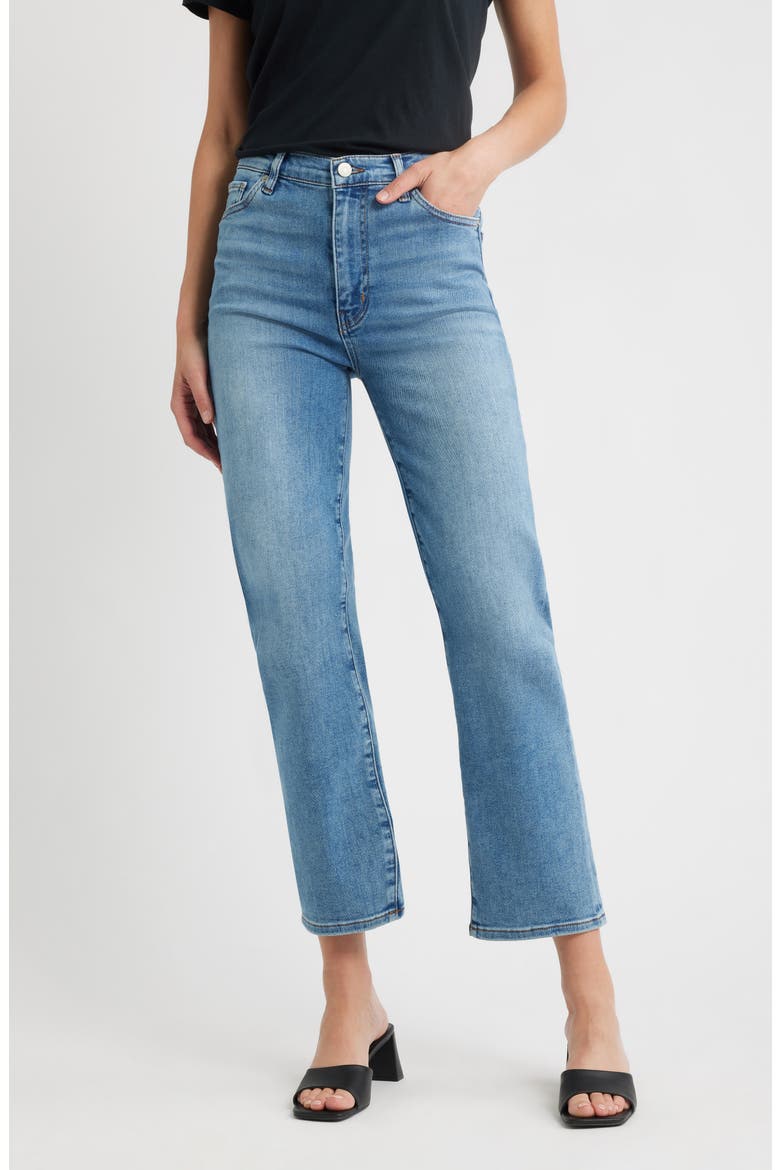 Le Sleek Straight High Waist Straight Leg Jeans, Main, color, FLIP