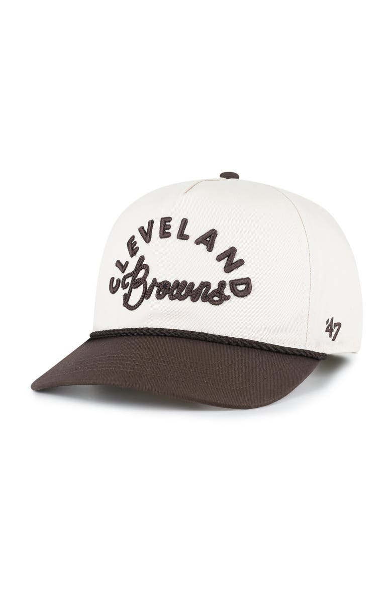 Women's '47 Natural Cleveland Browns Rope Script Hitch Adjustable Hat, Main, color, Natural