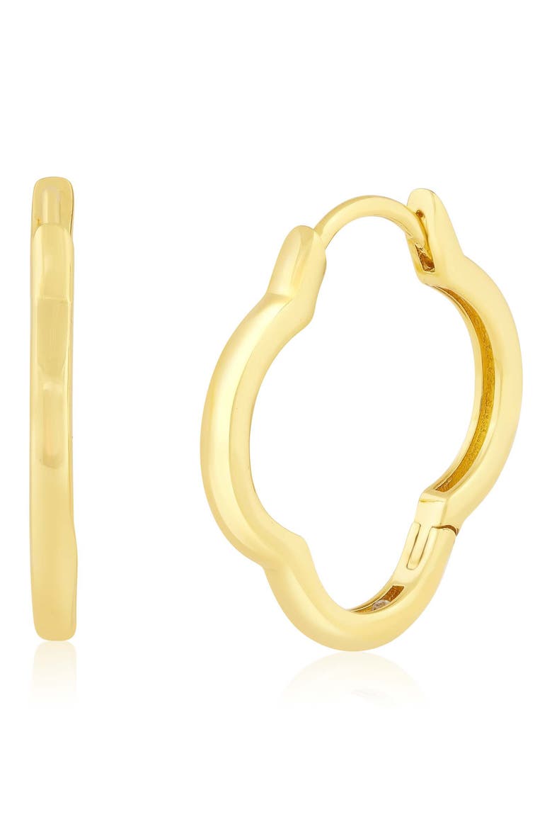 Clover Hoop Earrings, Main, color, GOLD