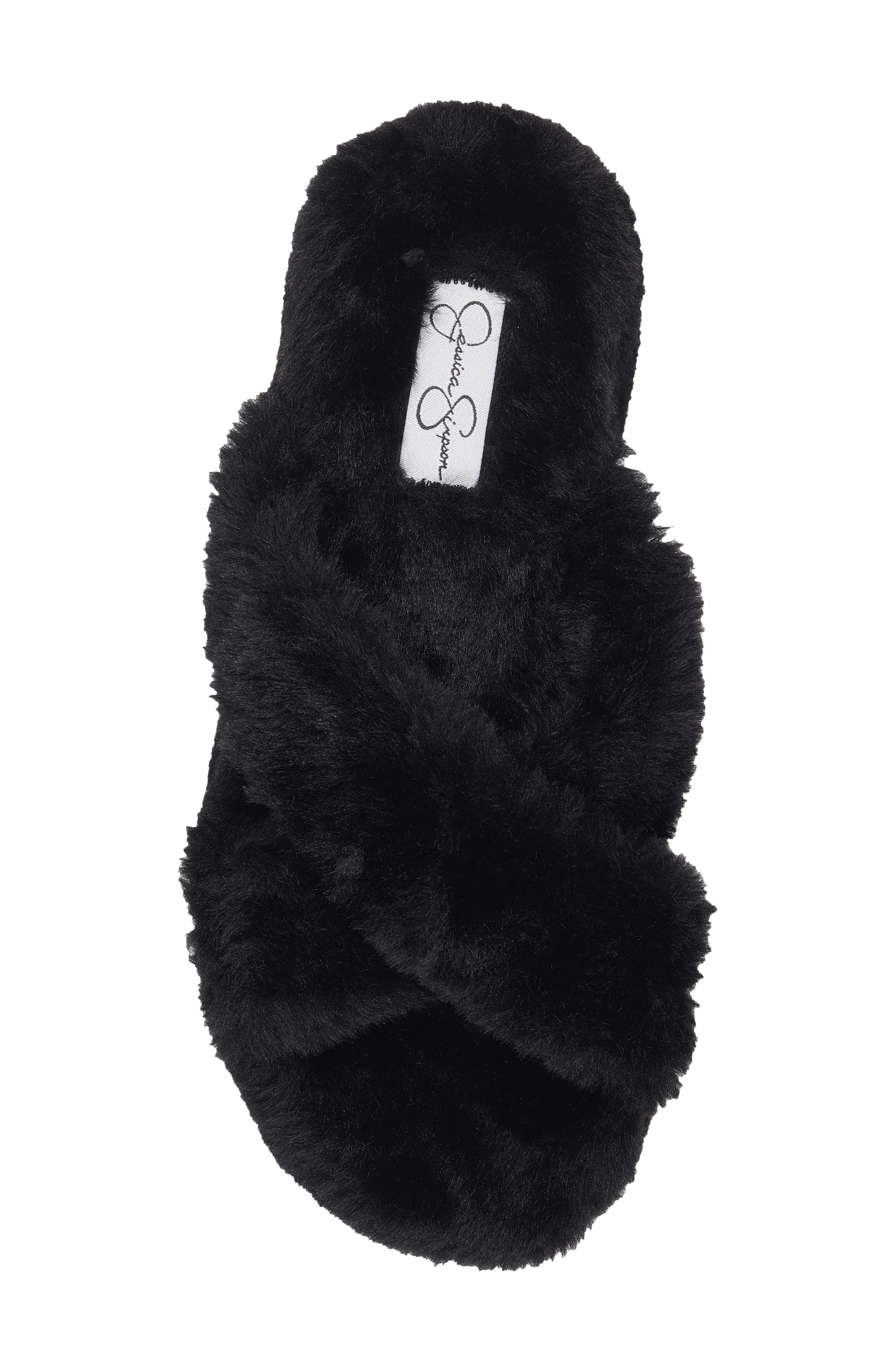 Jessica Simpson Talulla Faux Fur Platform Cozy Slip-On Sandal, Alternate, color, 