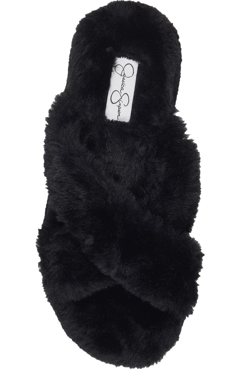 Jessica Simpson Talulla Faux Fur Platform Cozy Slip-On Sandal, Alternate, color,