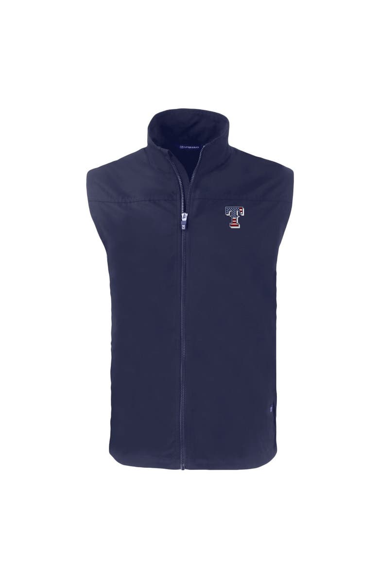 Cutter & Buck Men's Cutter & Buck Navy Texas Rangers Stars & Stripes Big & Tall Charter Eco Full-Zip Vest, Alternate, color, Navy
