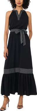 Vince Camuto Trapunto Contrast Stitch Maxi Dress