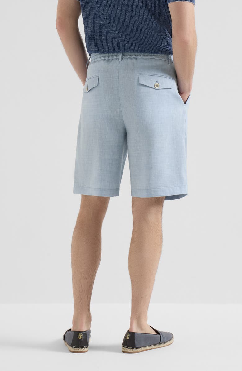Brunello Cucinelli Chevron Bermuda shorts, Alternate, color, Azure