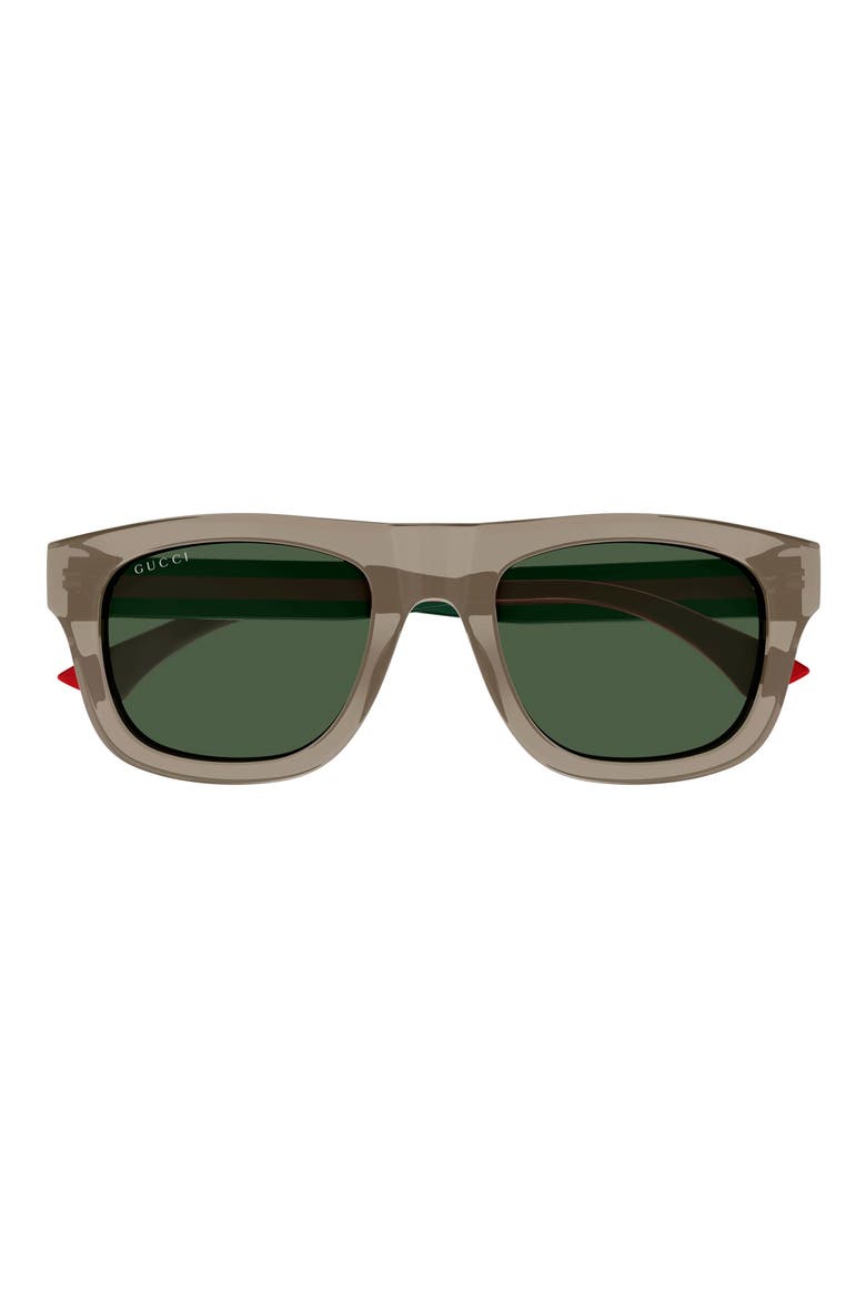 52mm Square Sunglasses, Main, color, BROWN