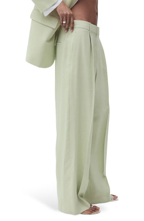 Mango Straight Leg Suit Pants In Green