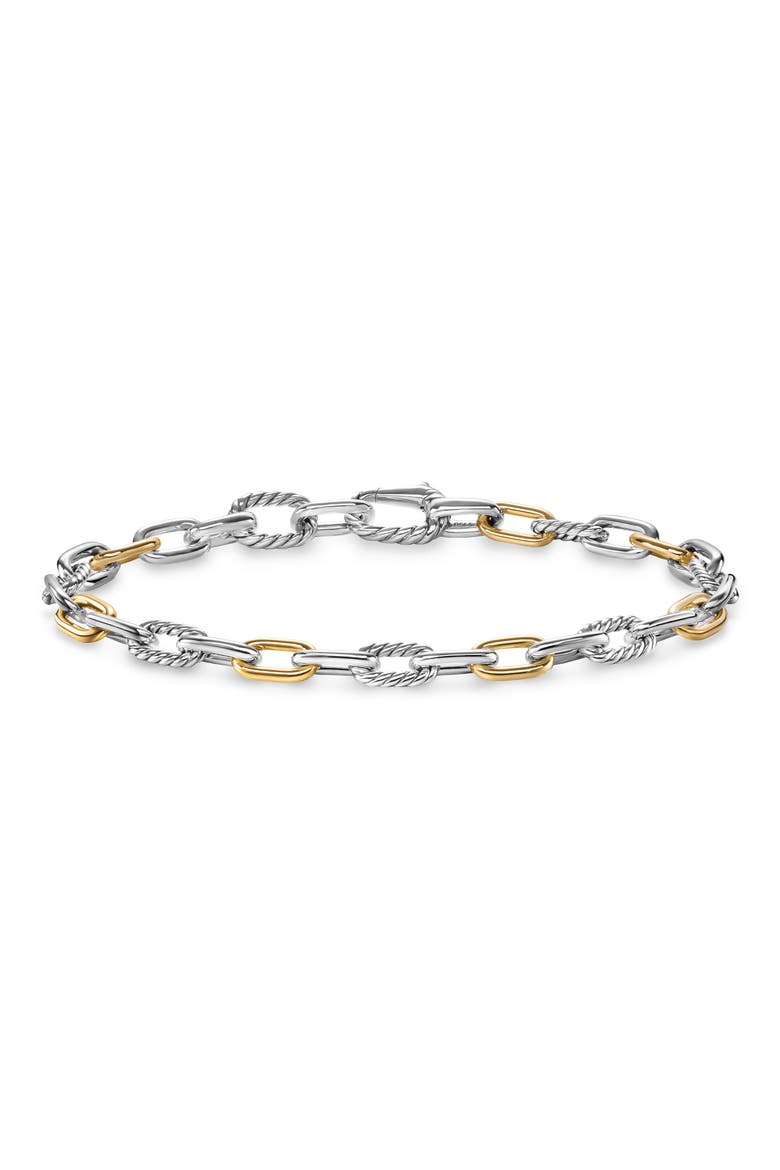 Men's Madison® Sterling Silver & 18K Yellow Gold Chain Bracelet, 6mm, Main, color, SILVER