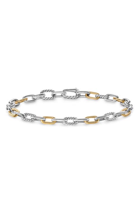 Men's Madison® Sterling Silver & 18K Yellow Gold Chain Bracelet, 6mm