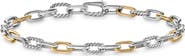 David Yurman Men's Madison® Sterling Silver & 18K Yellow Gold Chain Bracelet, 6mm
