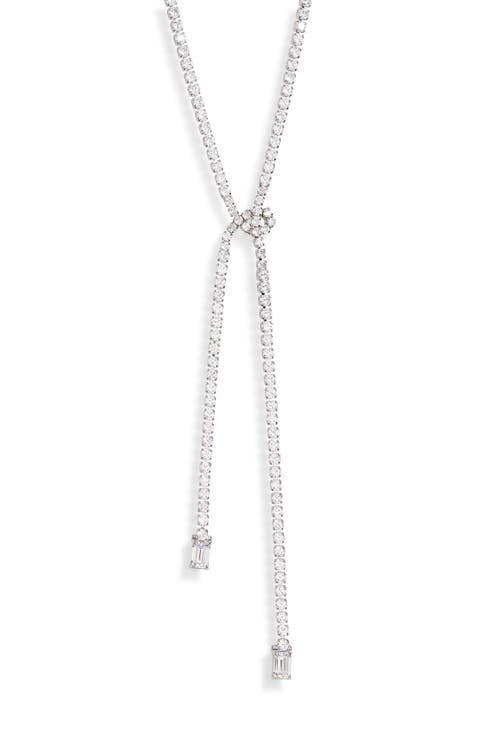 Cubic Zirconia Knotted Tennis Y-Necklace