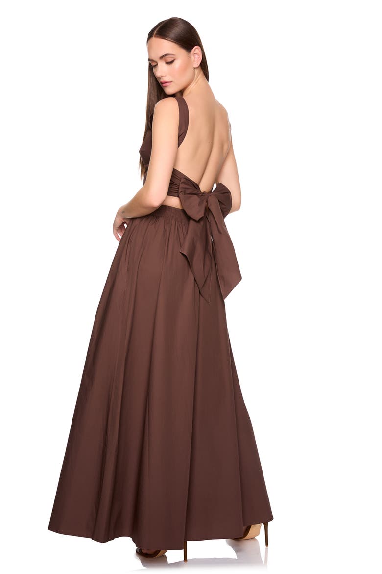 Cotton Poplin Maxi Skirt, Alternate, color, BROWN