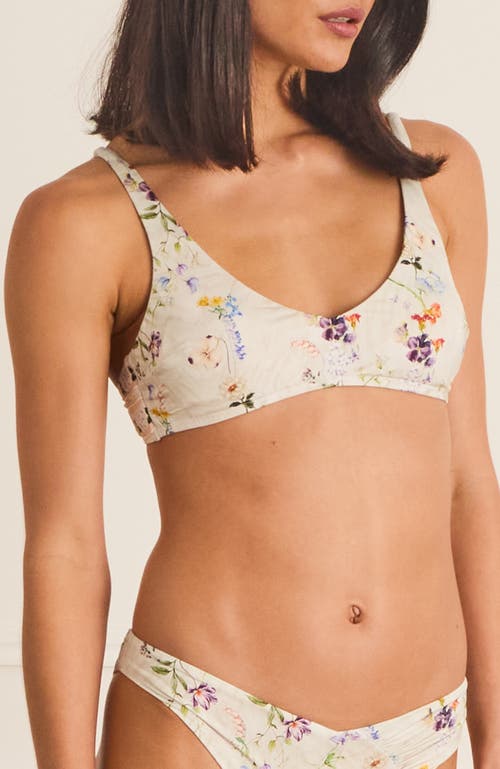 Aqua Blu V-neck Amelia Bikini Top In Neutral