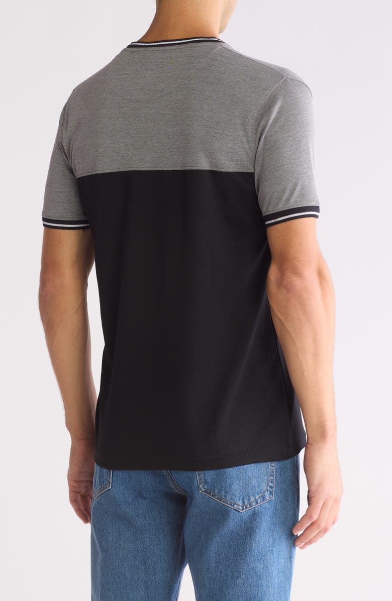 DENIM AND FLOWER Tipped Colorblock Crewneck T-Shirt, Alternate, color, Charcoal