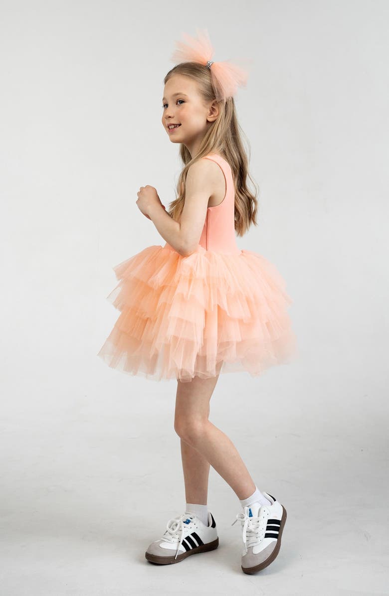 Mini Celebrities Sunset Sleeveless Fluffy Tutu Dress, Alternate, color, Salmon Sunset