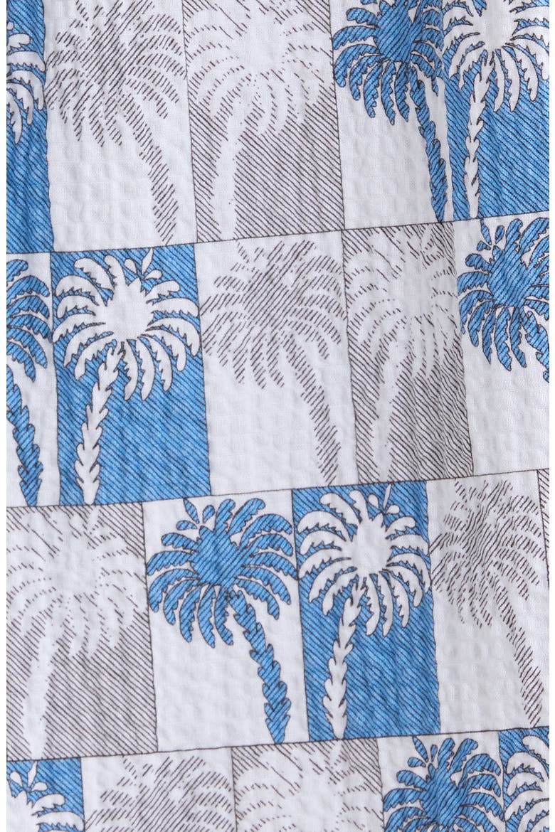 Nova Wave Sunnyside Palms Short Sleeve Seersucker Button-Up Shirt, Alternate, color, BLUE LAPIS