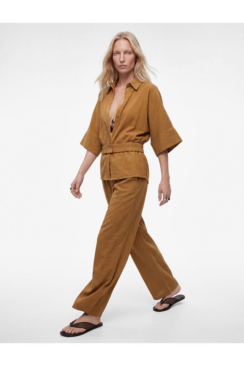 Pleated Wide Leg Trousers with Pocket, Alternate, color, KHAKI