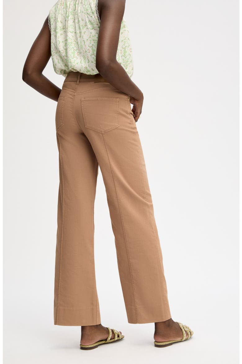 Pintuck Wide Leg Trouser Jeans, Alternate, color, DUNE
