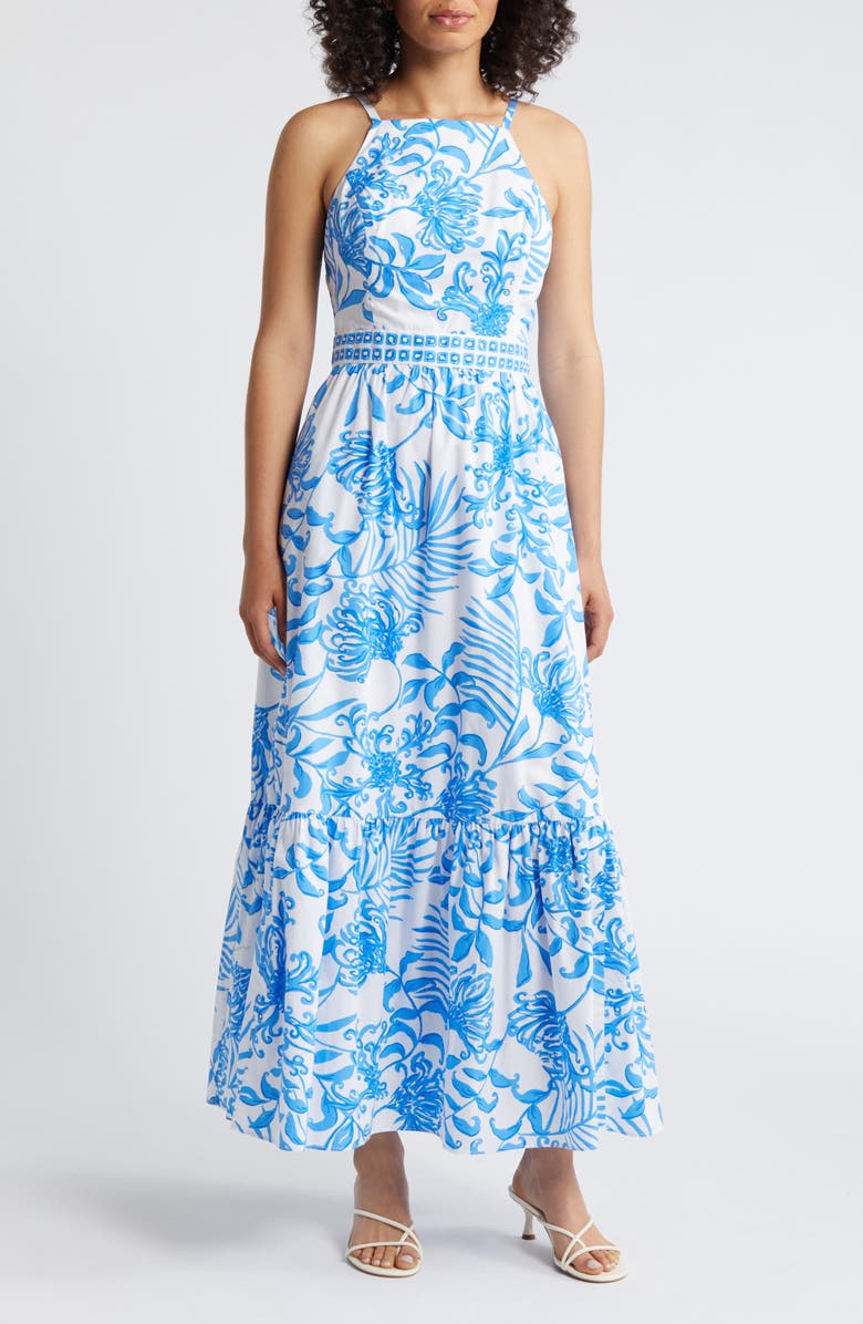 Lilly Pulitzer<sup>®</sup> Charlese Maxi Tie Back Sundress, Main, color,