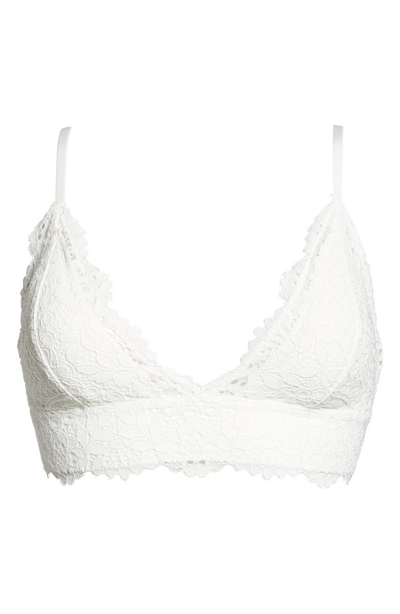 Etam Scalloped Lace Longline Bralette, Alternate, color, 