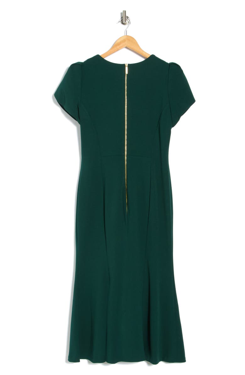 Calvin Klein Tulip Sleeve Crepe A-Line Midi Dress, Alternate, color, Caper