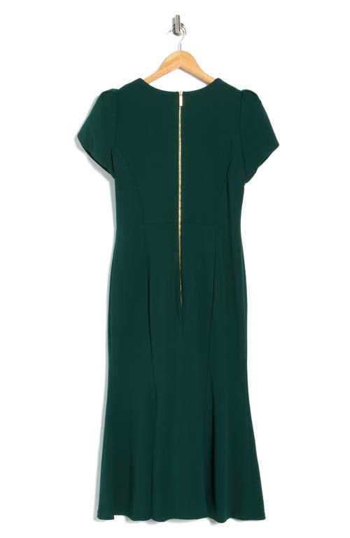 Calvin Klein Tulip Sleeve Crepe A-line Midi Dress In Green
