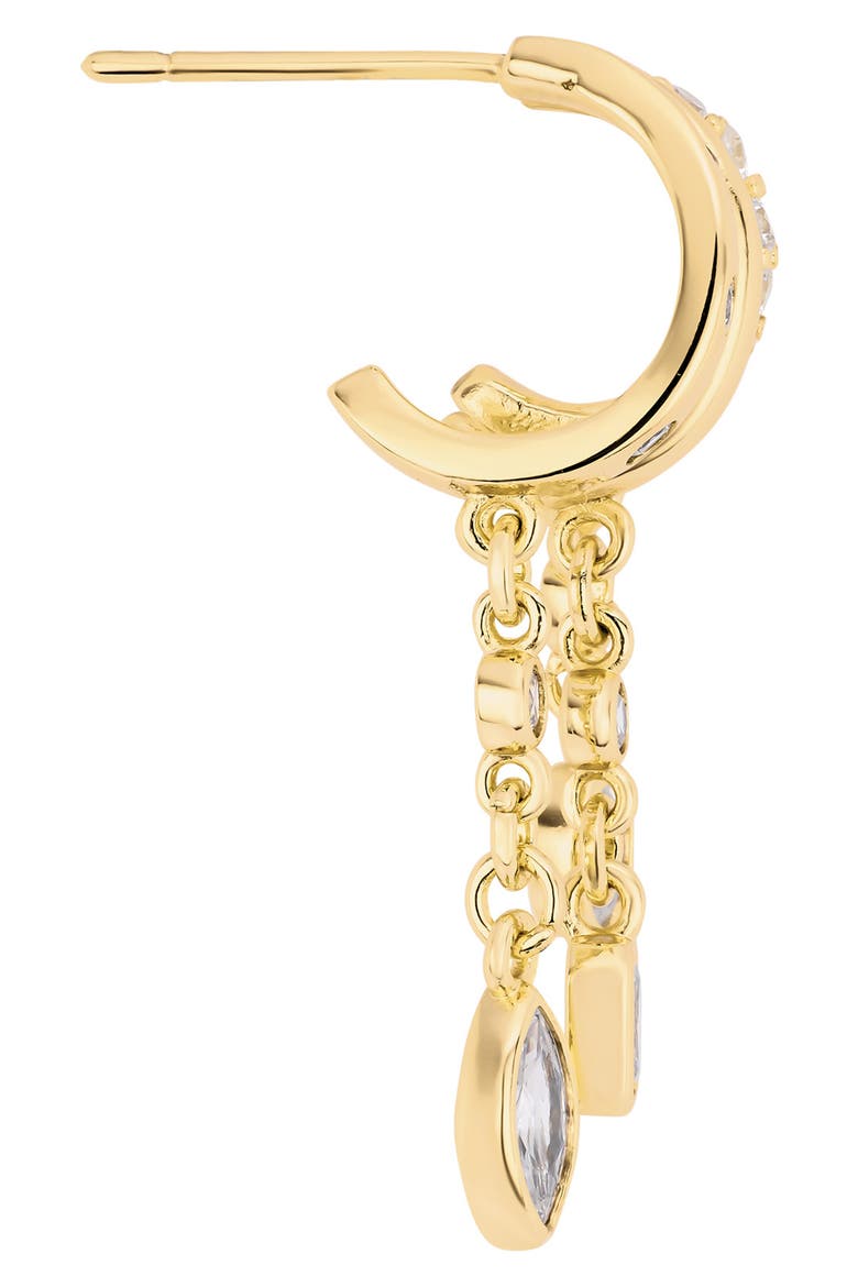 Modern Muse CZ Charm Hoop Earrings, Alternate, color, GOLD