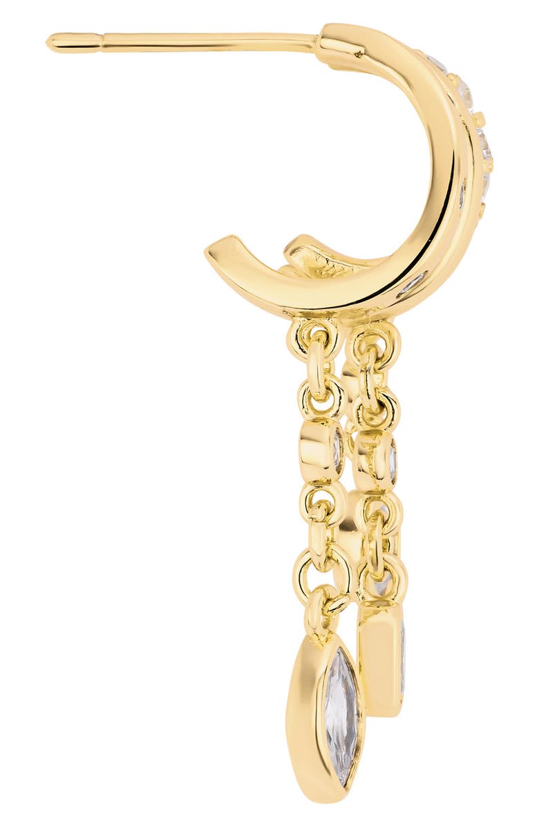 ATHRA LUXE Modern Muse CZ Charm Hoop Earrings, Alternate, color, Gold