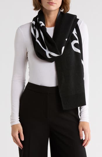 Karl Lagerfeld Paris Signature Logo Scarf In Multi