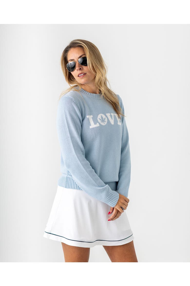 Intarsia "LOVE" Sweater, Alternate, color, Country Air