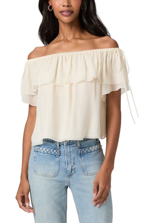 Golden Off the Shoulder Top