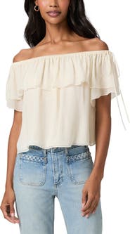PAIGE Golden Off the Shoulder Top