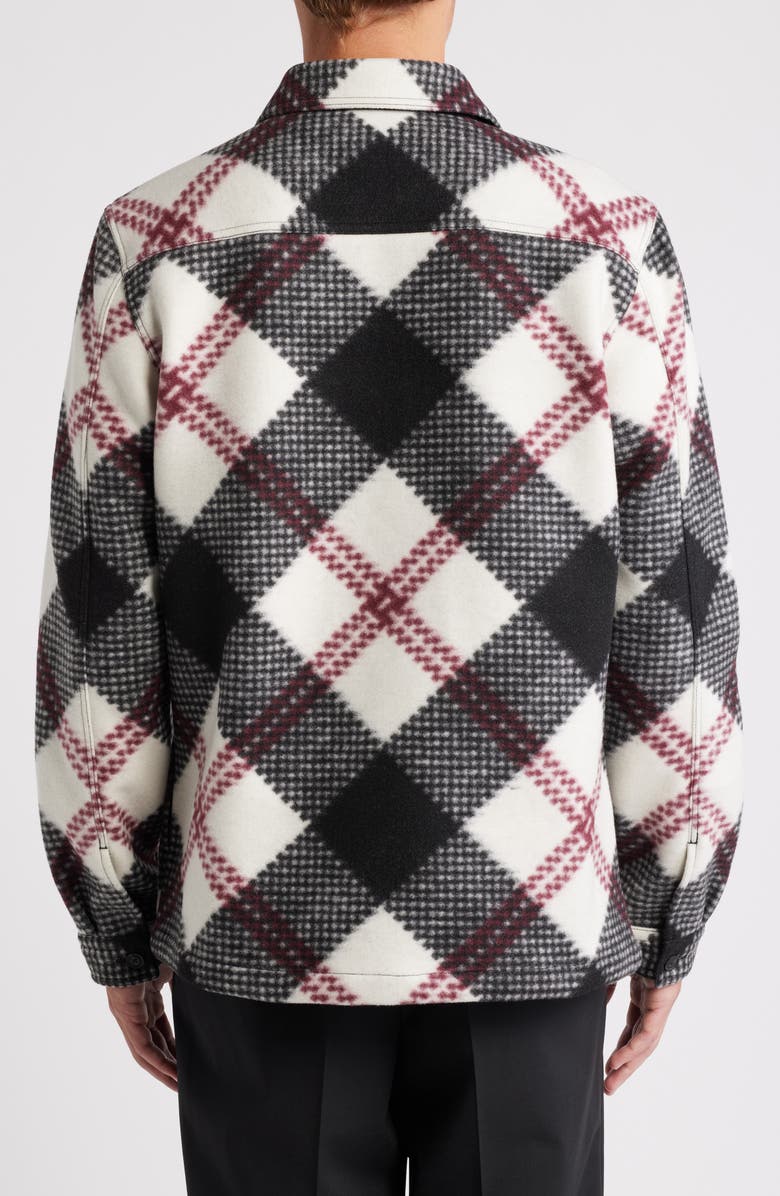 HUGO Enalu Diamond Plaid Fleece Shirt Jacket, Alternate, color, 