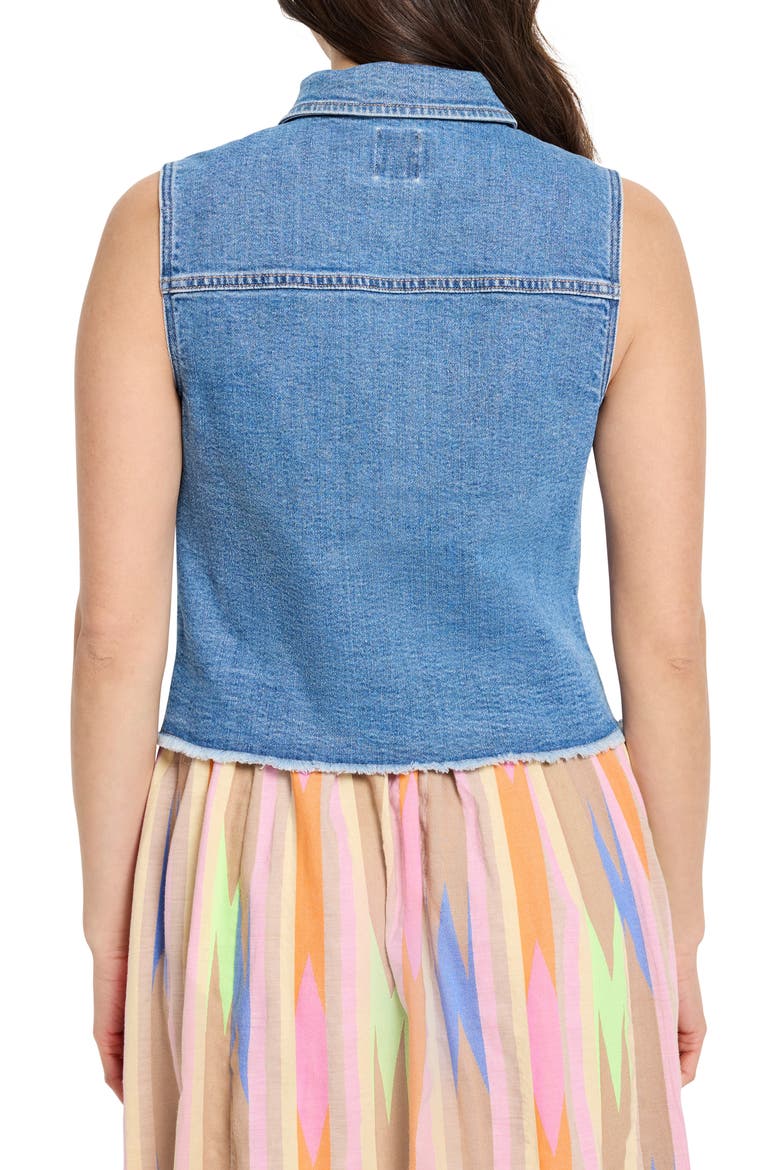 Essential Denim Vest, Alternate, color, SKYLINE