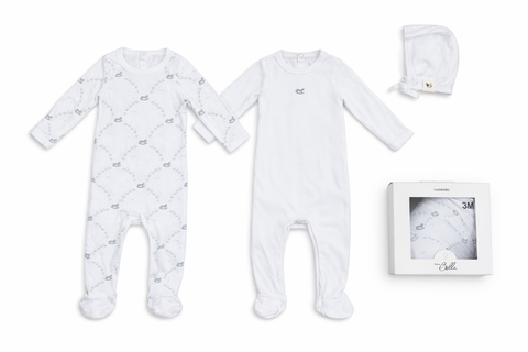 Boy Pointelle Strechy Footed Pack