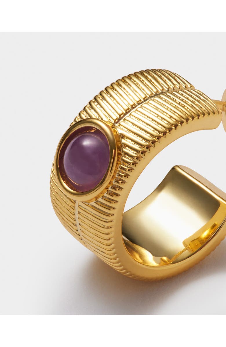 Katie Loxton 'February' Waterproof Gold Birthstone Hoop Earrings, Alternate, color, February