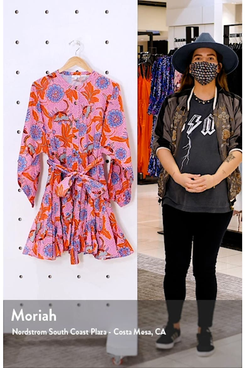 Emma Print Long Sleeve Cotton Shirtdress video