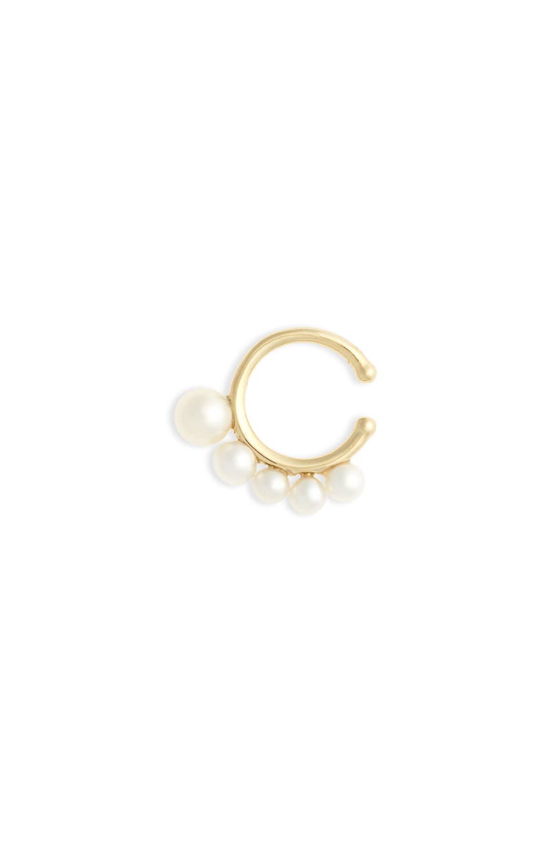 Mizuki Sea of Beauty Graduated Pearl Ear Cuff, Main, color, 