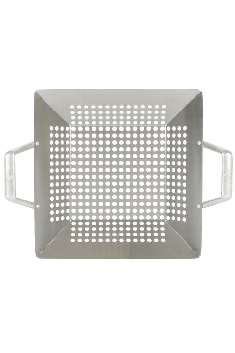 Amber 12 Inch Square Cast Aluminum BBQ Grill Topper, Alternate, color, Silver