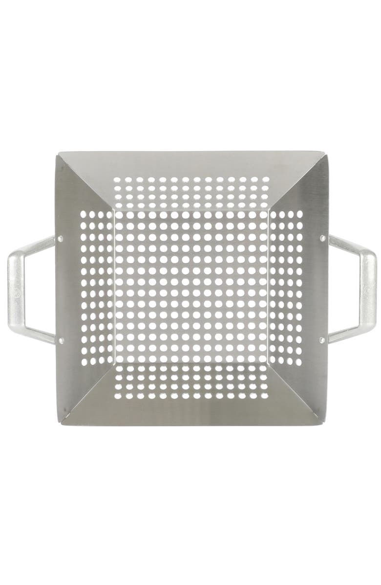 MARTHA STEWART Amber 12 Inch Square Cast Aluminum BBQ Grill Topper with Handles, Alternate, color, Silver